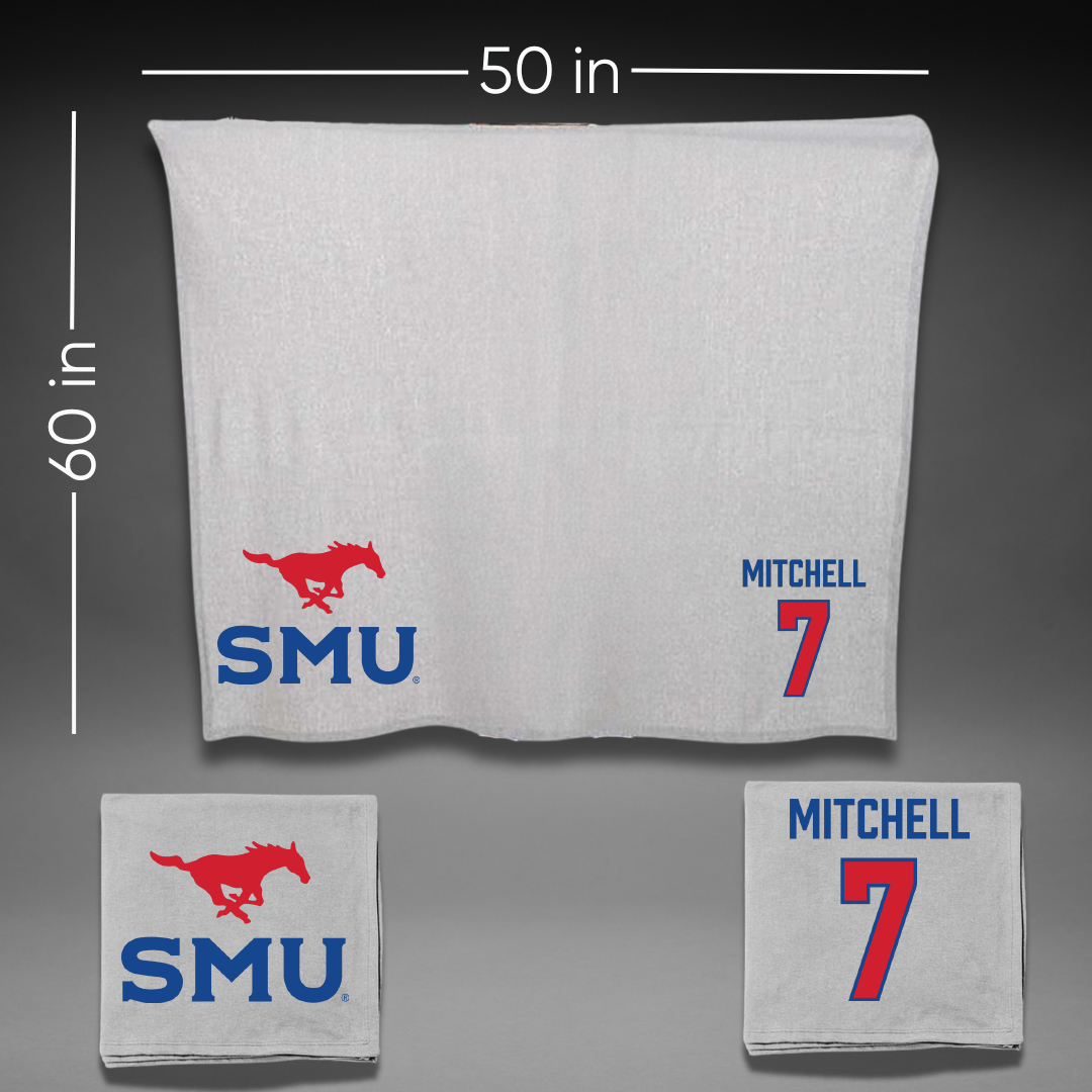 Southern Methodist University Soccer Gray Blanket - #7 Jaylinn Mitchell