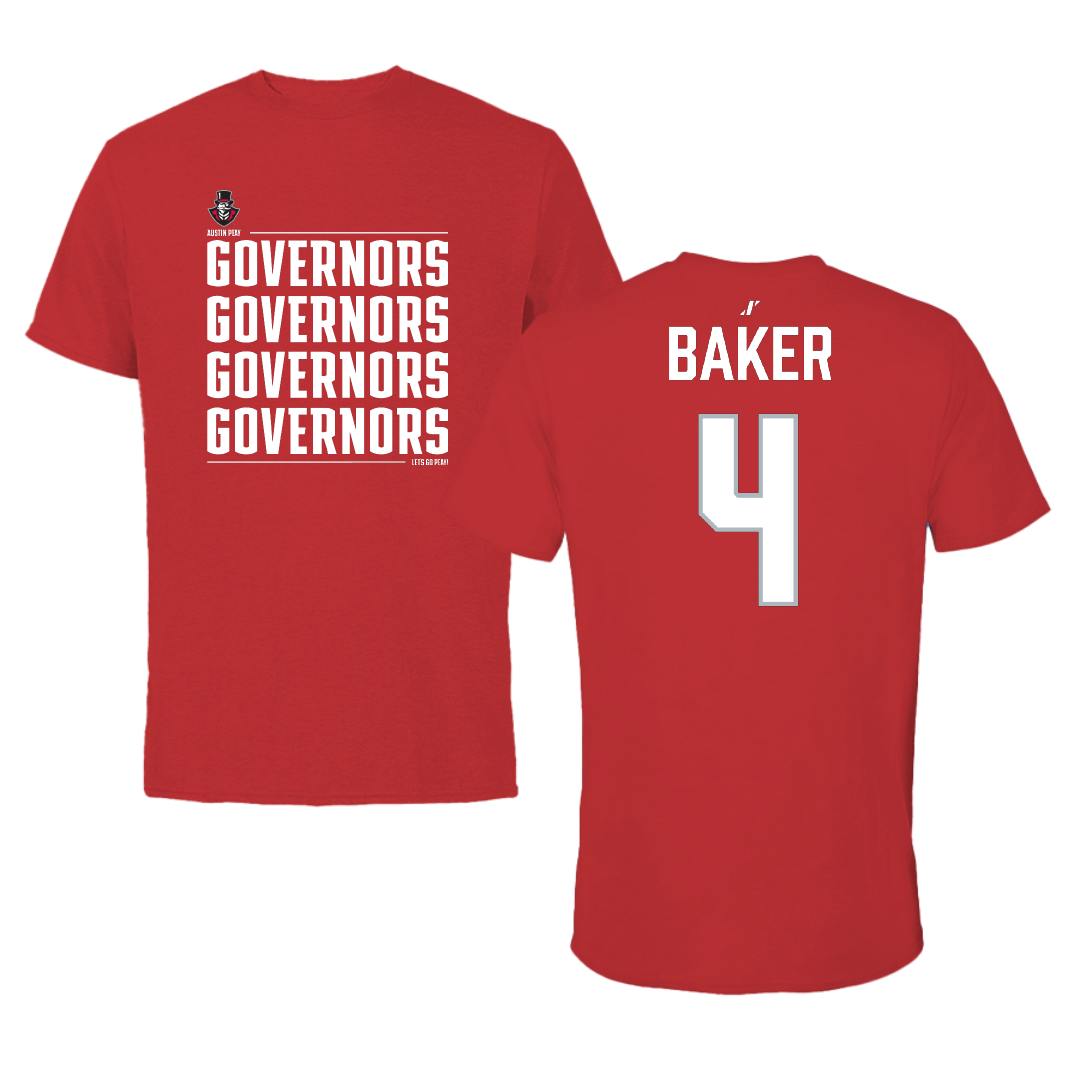 Austin Peay State University Softball Red General Tee - #4 Emilee Baker