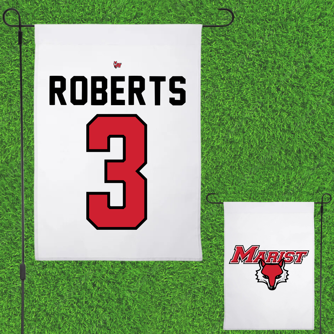 Marist University Basketball White Garden Flag - #3 Travis Roberts
