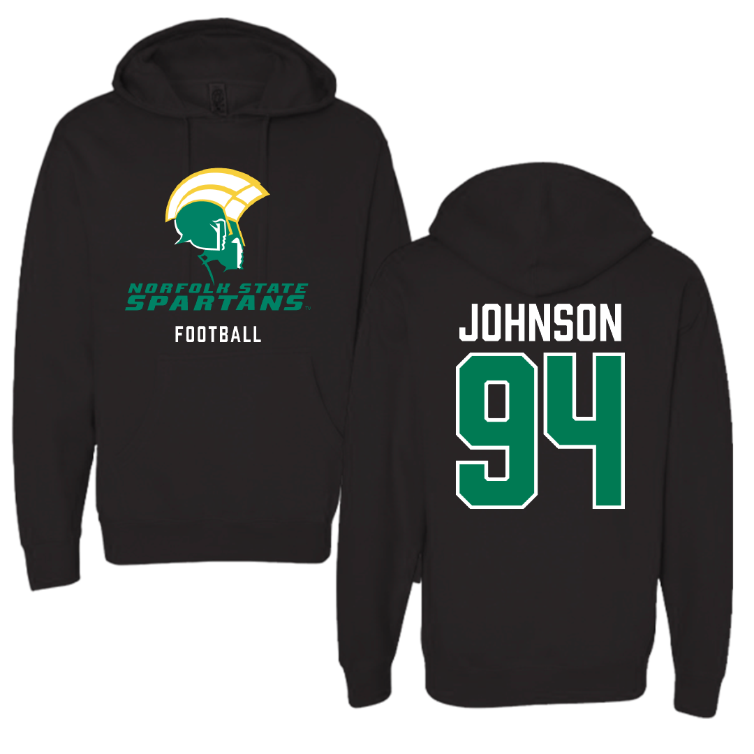 Norfolk State University Football Black Hoodie - #94 Tyler Johnson
