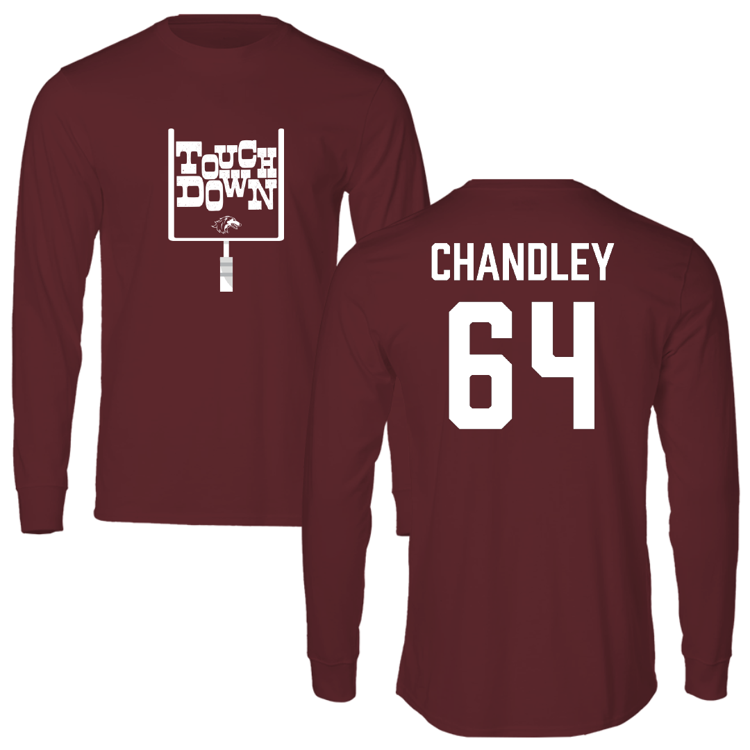 Southern Illinois University at Carbondale Football Maroon Touchdown Long Sleeve - #64 Ryan Chandley