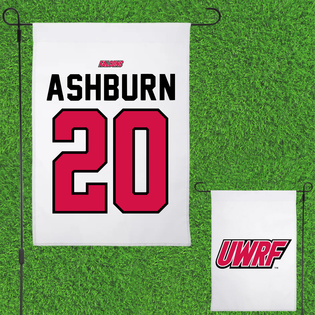 University of Wisconsin-River Falls Football White Garden Flag - #20 Riley Ashburn