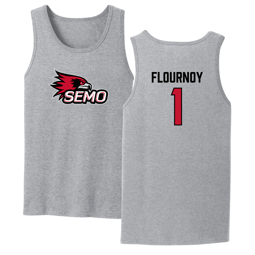 Southeast Missouri State University Football Sport Gray Tank Top - #1 Ryan Flournoy