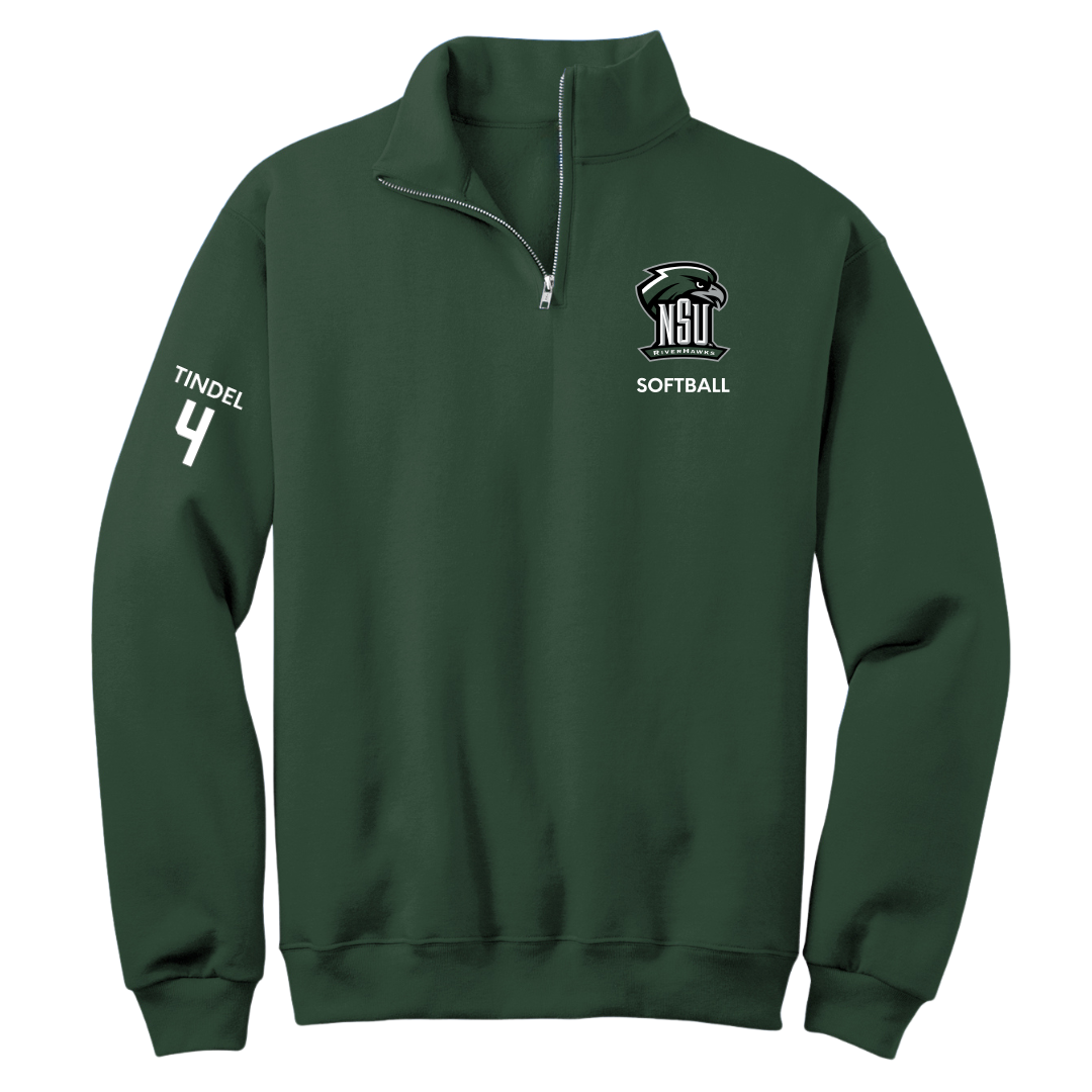 Northeastern State University Softball Forest Green Quarter-Zip - #4 Korynn Tindel