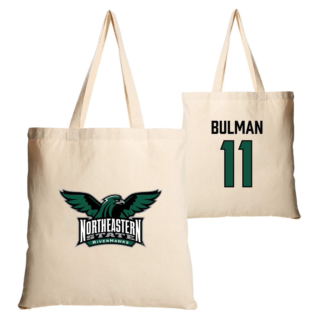 Northeastern State University Soccer Tan Canvas Tote Bag - #11 Braxton Bulman