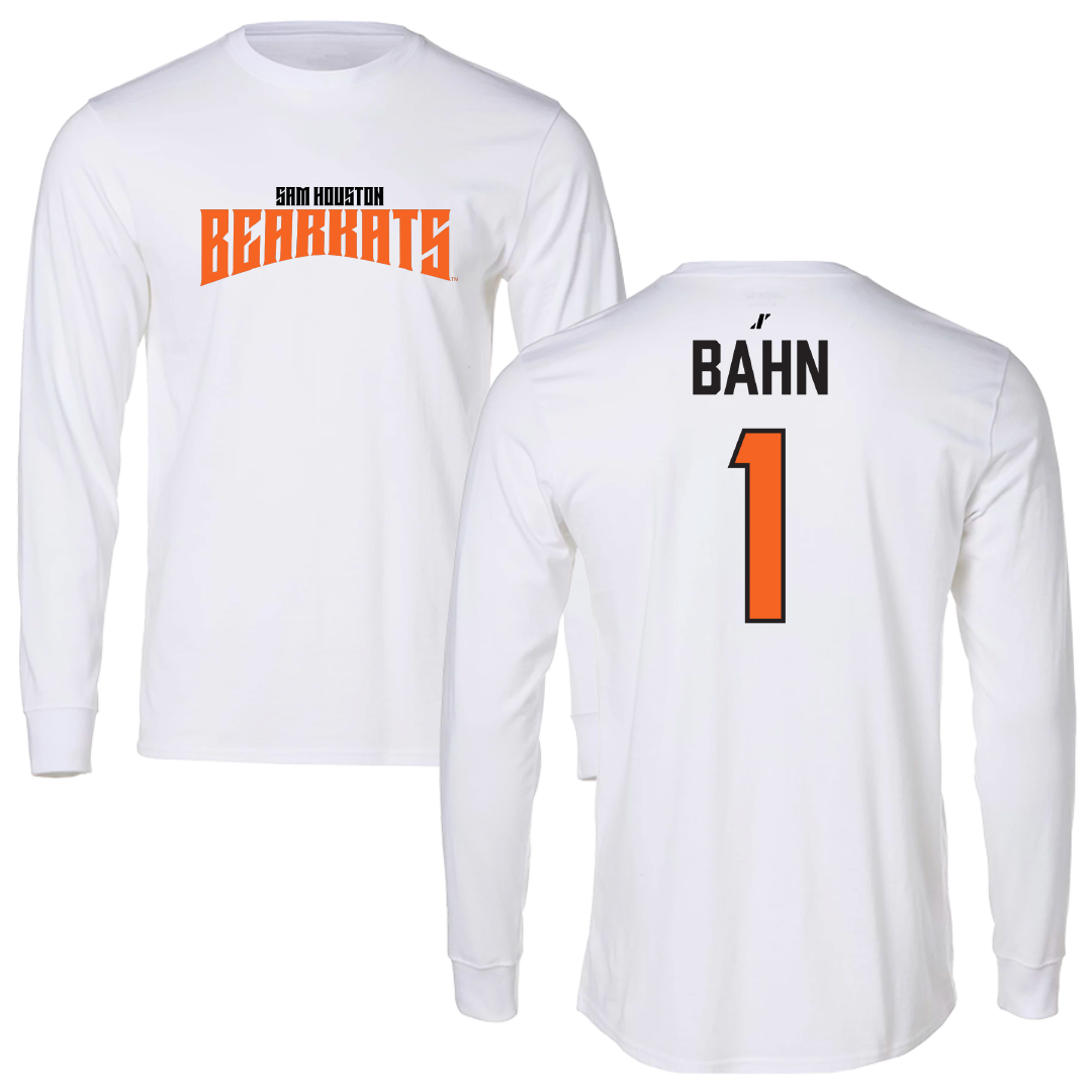 Sam Houston State University Soccer White Classic Performance Long Sleeve - #1 Katie Bahn