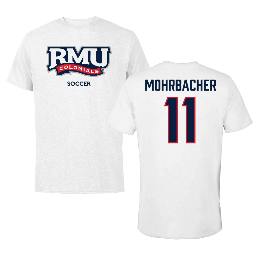 Robert Morris University Soccer (W) White Tee - #11 Renae Mohrbacher