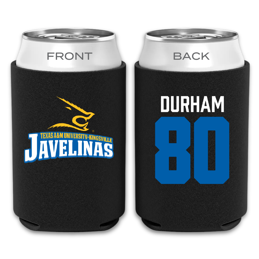Texas A&M University-Kingsville Football Black Can Cooler - #80 Exavier Durham