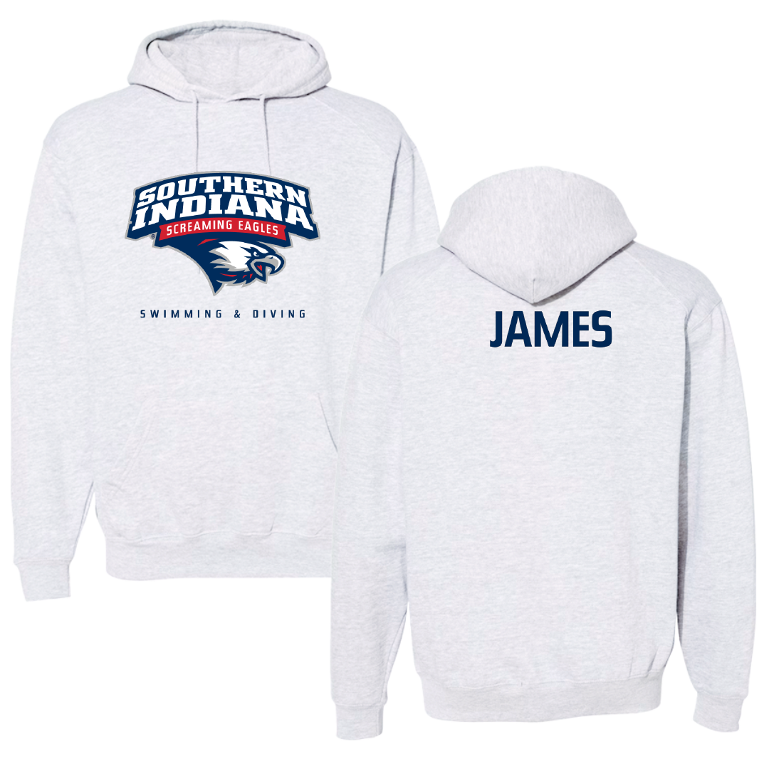 University of Southern Indiana Swimming & Diving Gray Hoodie - Cameron James