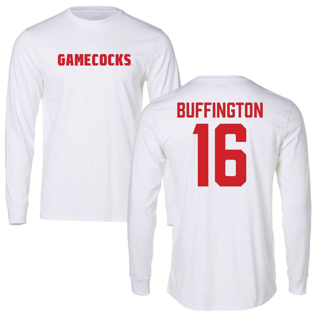Jacksonville State University Softball White Performance Long Sleeve - #16 Hannah Buffington