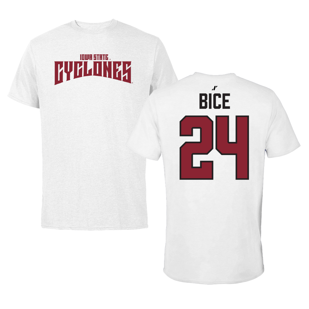 Iowa State University Soccer White Classic Tee - #24 Jocelyn Bice