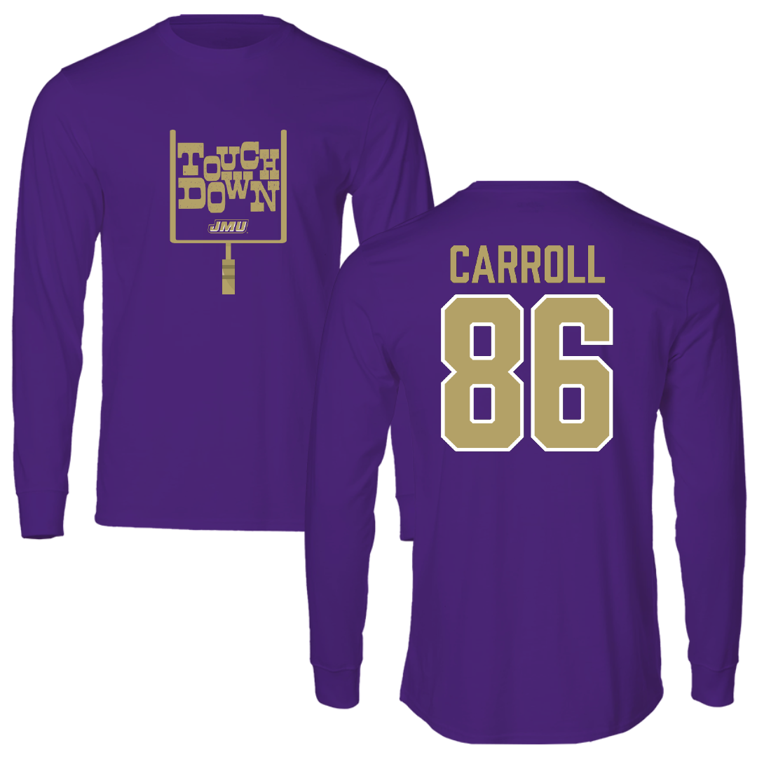 James Madison University Football Purple Touchdown Performance Long Sleeve - #86 Collin Carroll