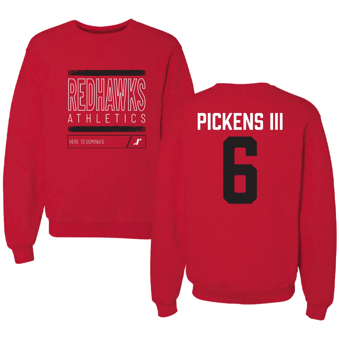 Southeast Missouri State University Football Red Dominate Crewneck - #6 Henry Pickens III
