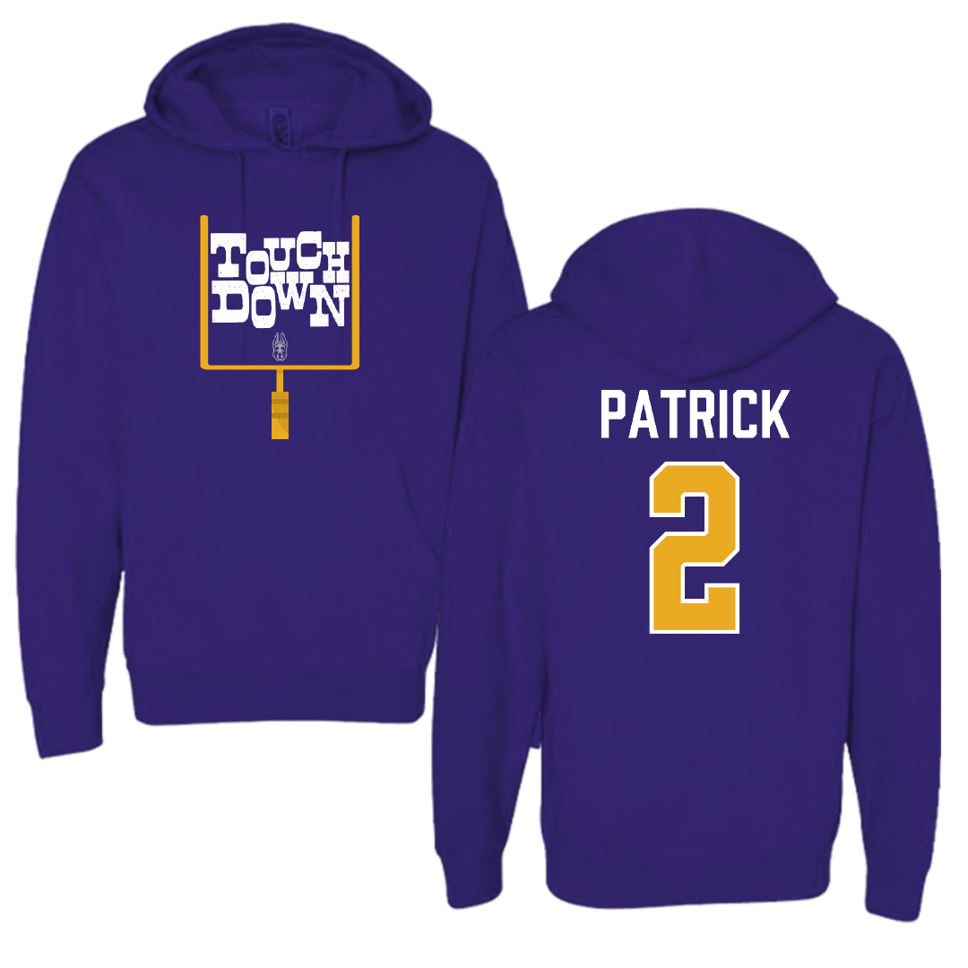 University at Albany Football Purple Touchdown Hoodie - #2 Denzel Patrick