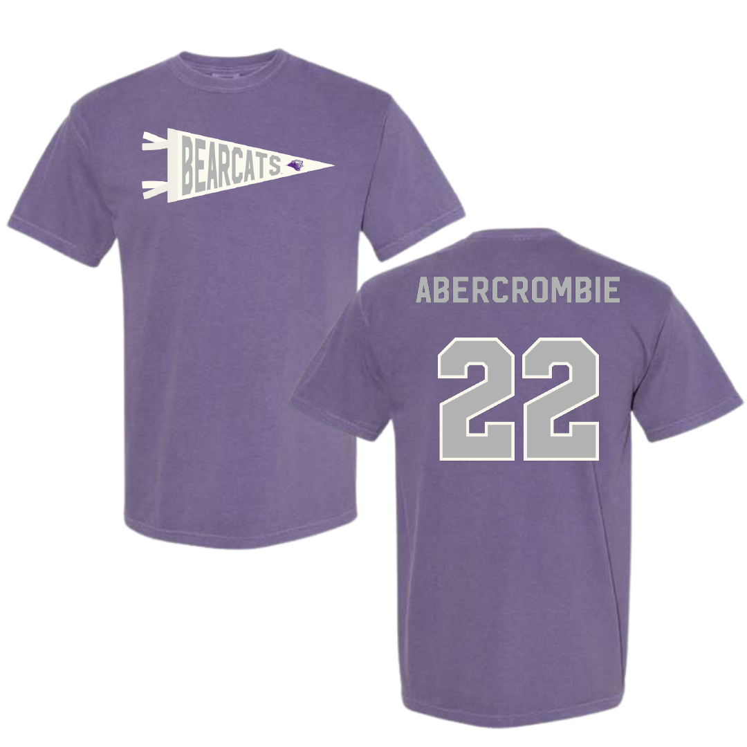 Southwest Baptist University Football Purple Pennant Comfort Colors Tee - #22 Jordan Abercrombie