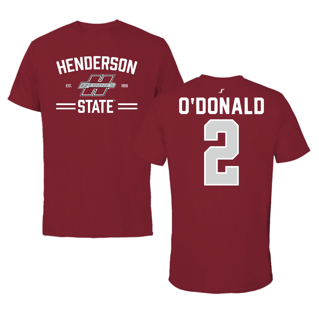 Henderson State University Football Cardinal General Tee - #2 Fredrick O'Donald