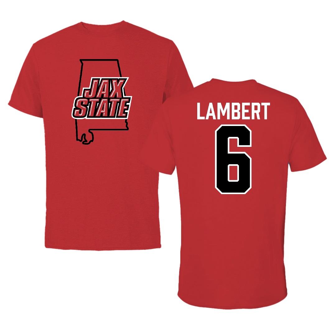 Jacksonville State University Football Red State Tee - #6 Carter Lambert