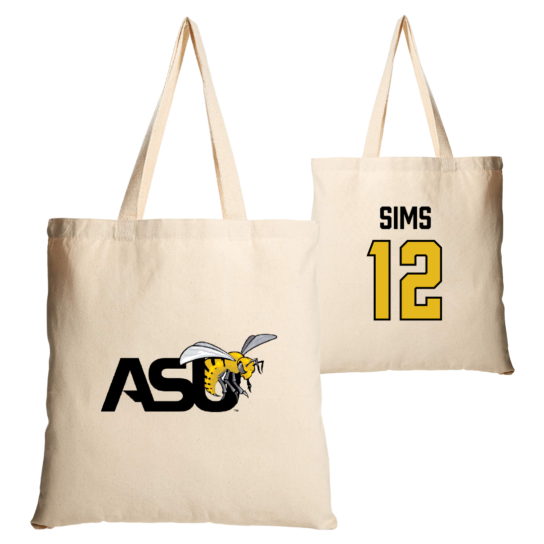 Alabama State University Football Tan Canvas Tote Bag - #12 Zach Sims