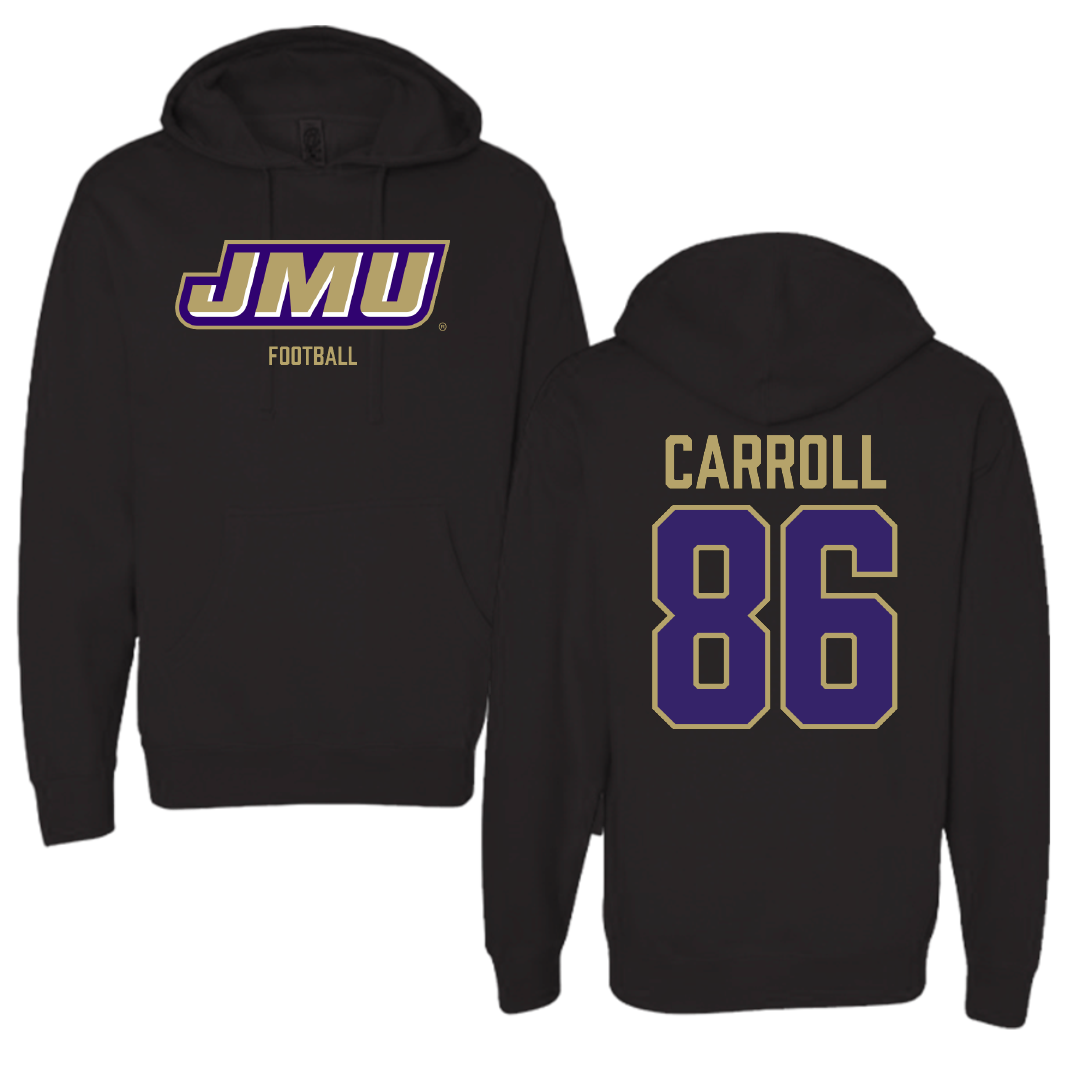James Madison University Football Black Hoodie - #86 Collin Carroll