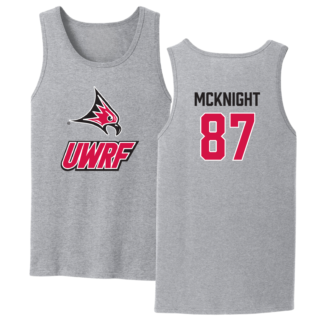 University of Wisconsin-River Falls Football Sport Gray Tank Top - #87 Brody McKnight