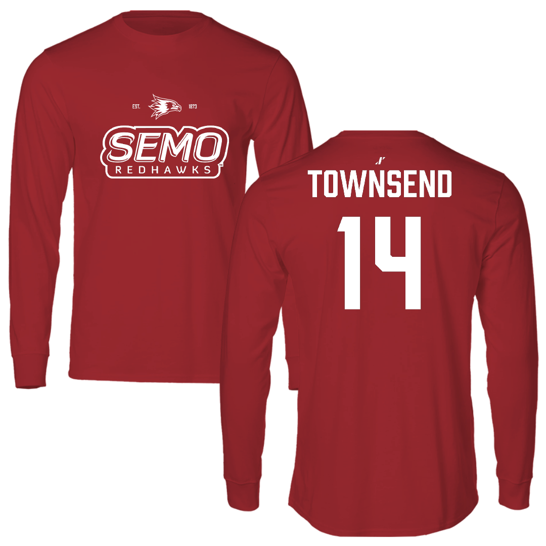 Southeast Missouri State University Football Canvas Red General Long Sleeve - #14 Amare Townsend