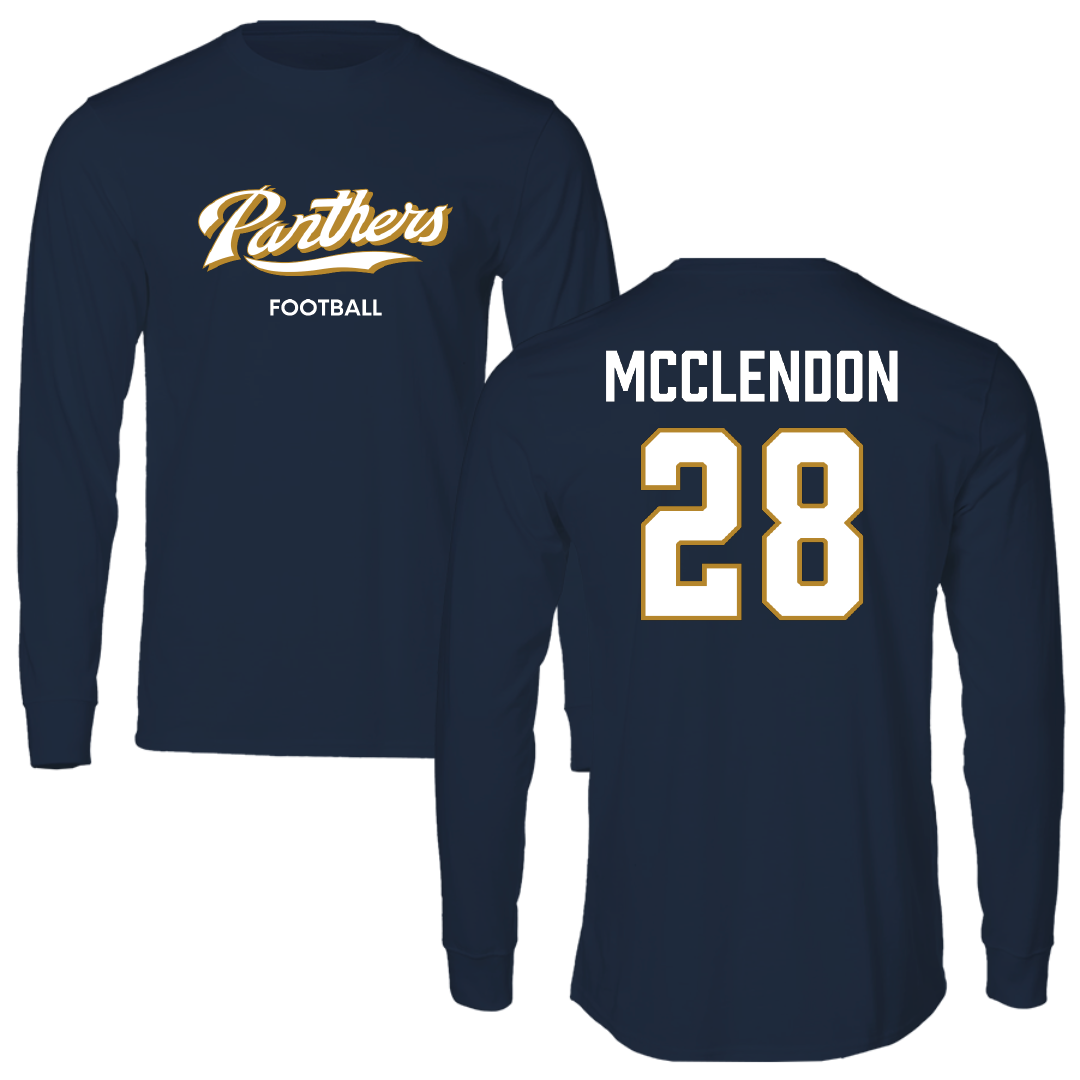 Florida International University Football Navy Performance Long Sleeve - #28 Jeremiah McClendon