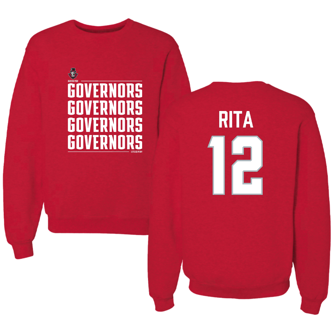 Austin Peay State University Volleyball Red General Crewneck - #12 Anna Rita