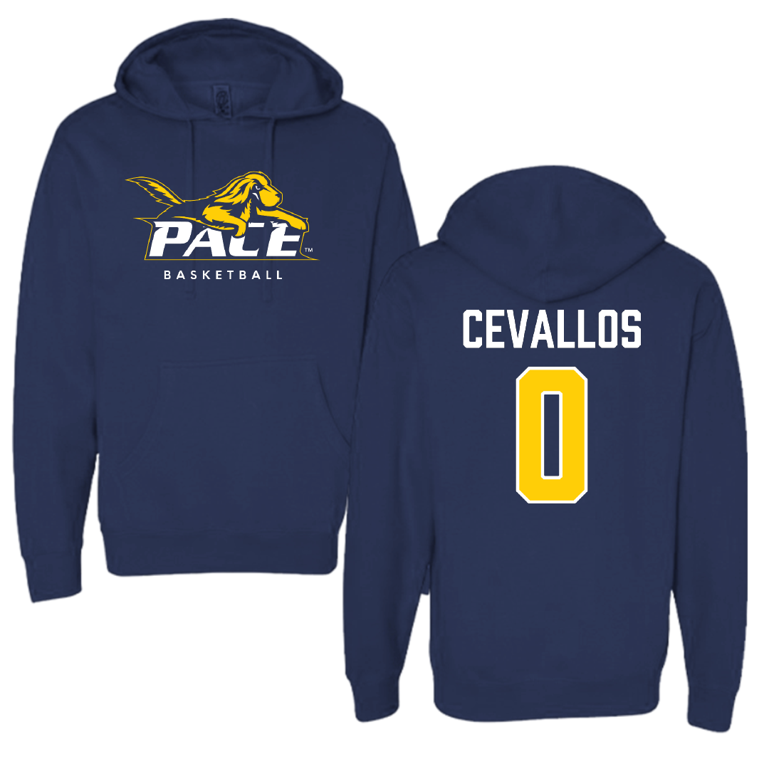 Pace University Basketball Navy Hoodie - #0 Ciera Cevallos