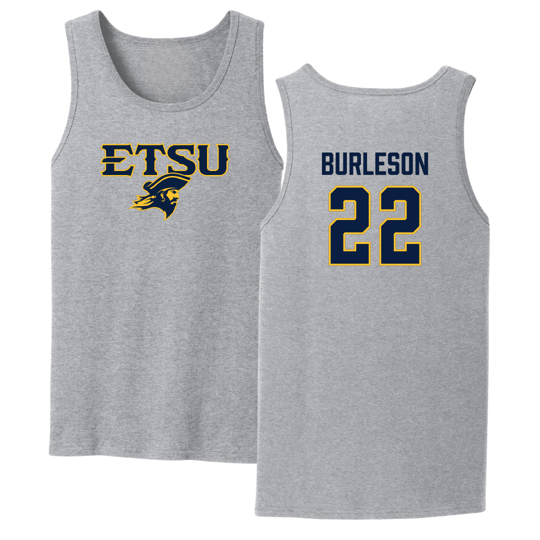East Tennessee State University Soccer Sport Gray Tank Top - #22 Megan Burleson