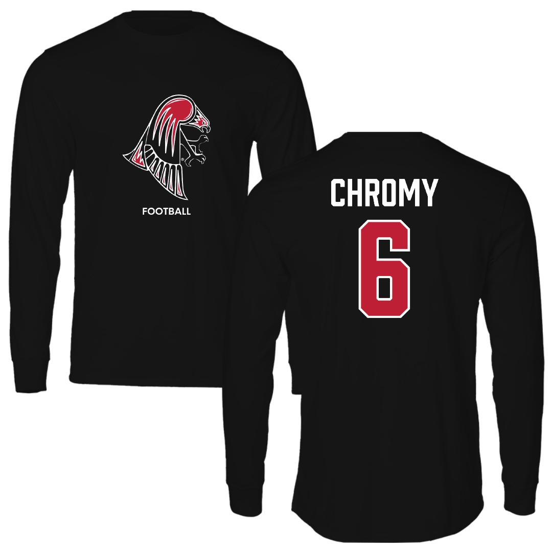 University of Wisconsin-River Falls Football Black Mascot Performance Long Sleeve - #6 Ethan Chromy