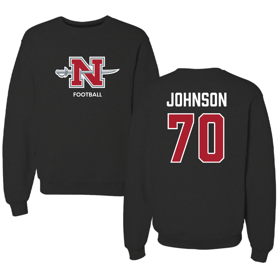 Nicholls State University Football Black Mascot Crewneck - #70 Jacob Johnson