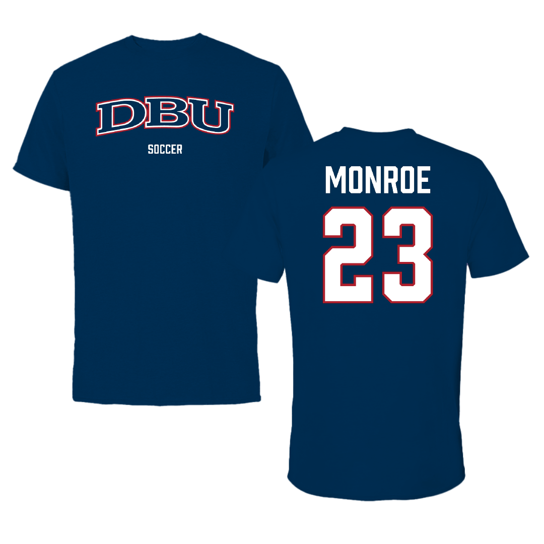 Dallas Baptist University Soccer (M) Navy Tee - #23 Mason Monroe