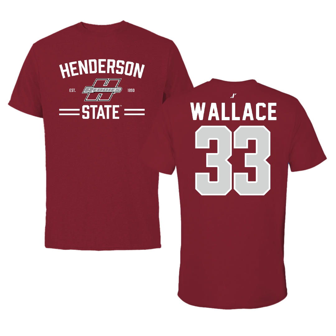 Henderson State University Football Cardinal General Tee - #33 Catrell Wallace