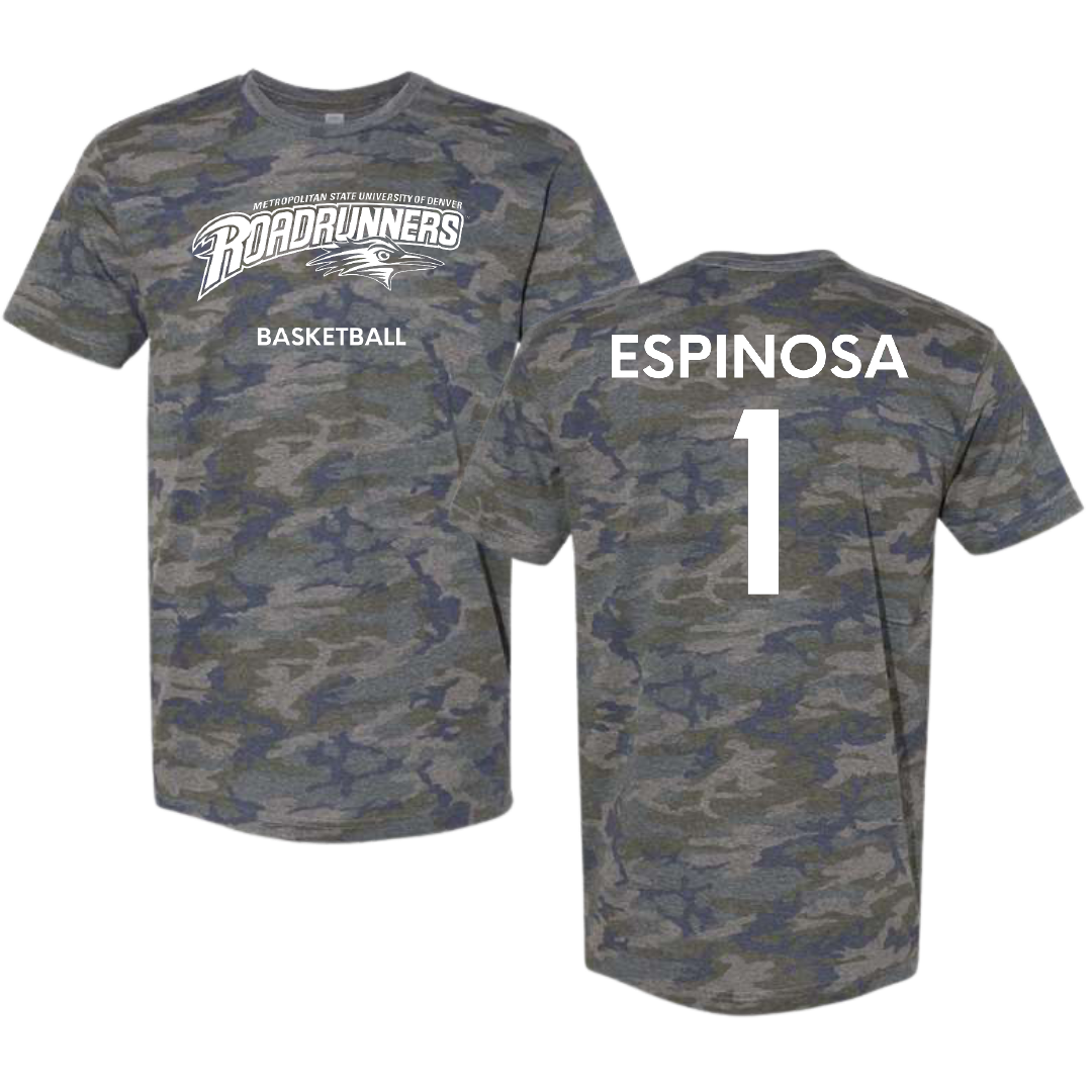 Metropolitan State University of Denver Basketball (W) Vintage Camo Tee - #1 Mikylah Espinosa