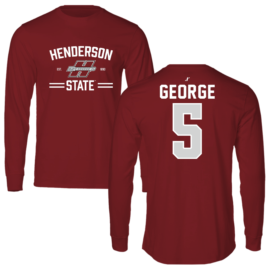 Henderson State University Football Cardinal General Long Sleeve - #5 Elijah George