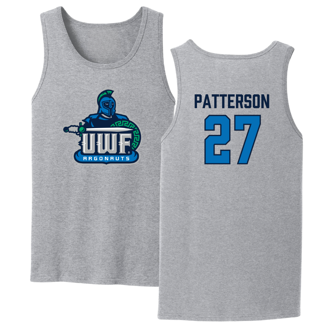 University of West Florida Football Sport Gray Tank Top - #27 Tyler Patterson