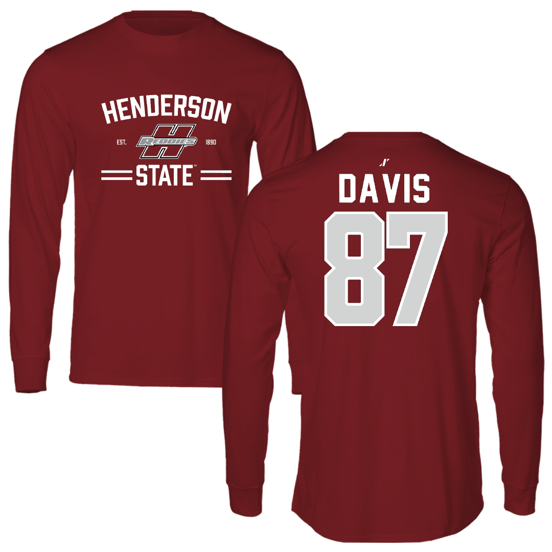 Henderson State University Football Cardinal General Long Sleeve - #87 Cayden Davis