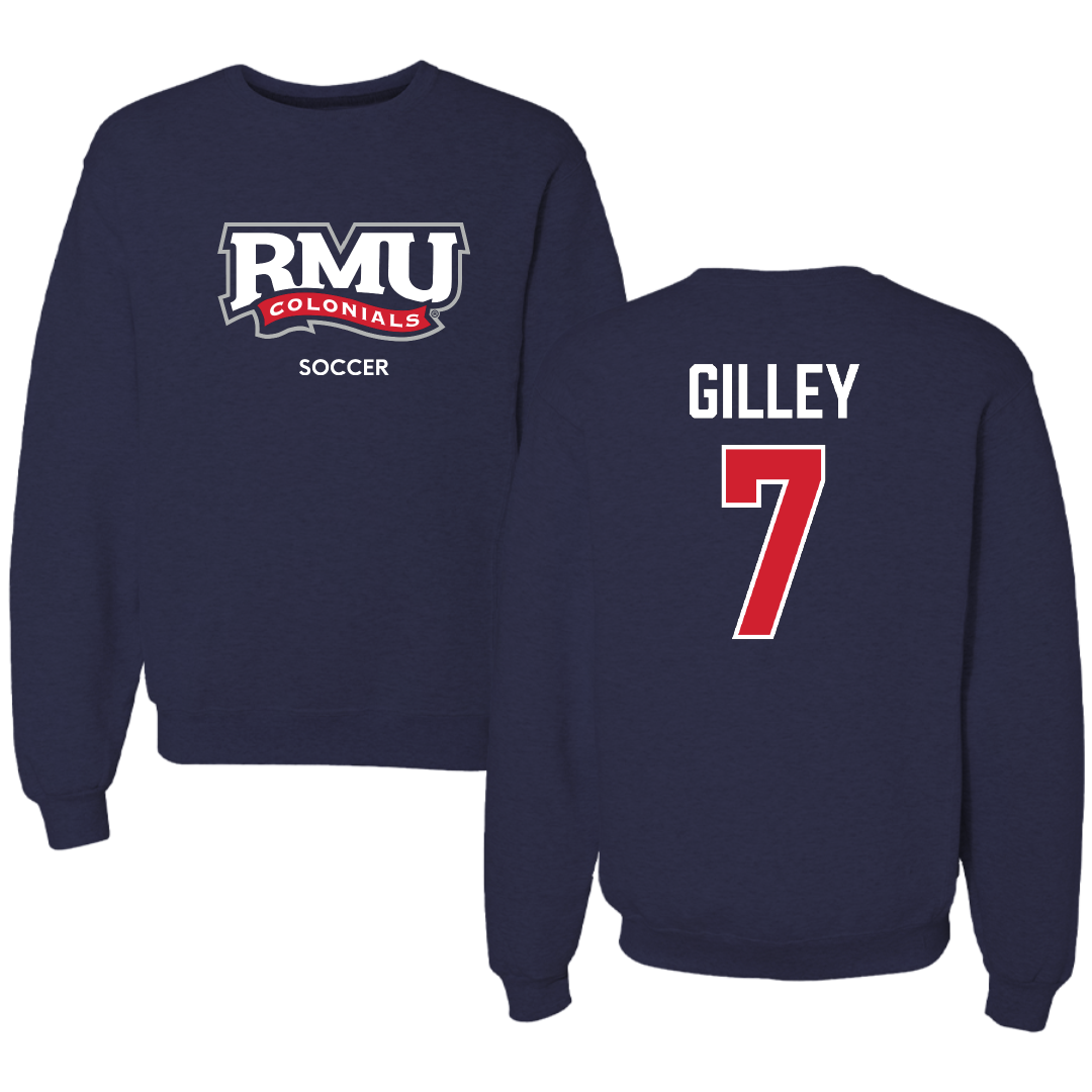 Robert Morris University Soccer (M) Navy RMU Crewneck - #7 Chase Gilley