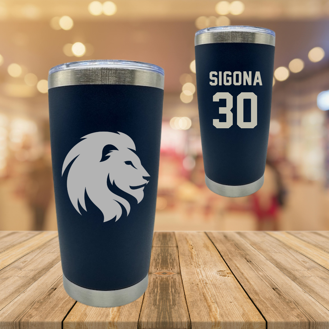 East Texas A&M University Basketball Navy Stainless Steel Tumbler - #30 Vinny Sigona