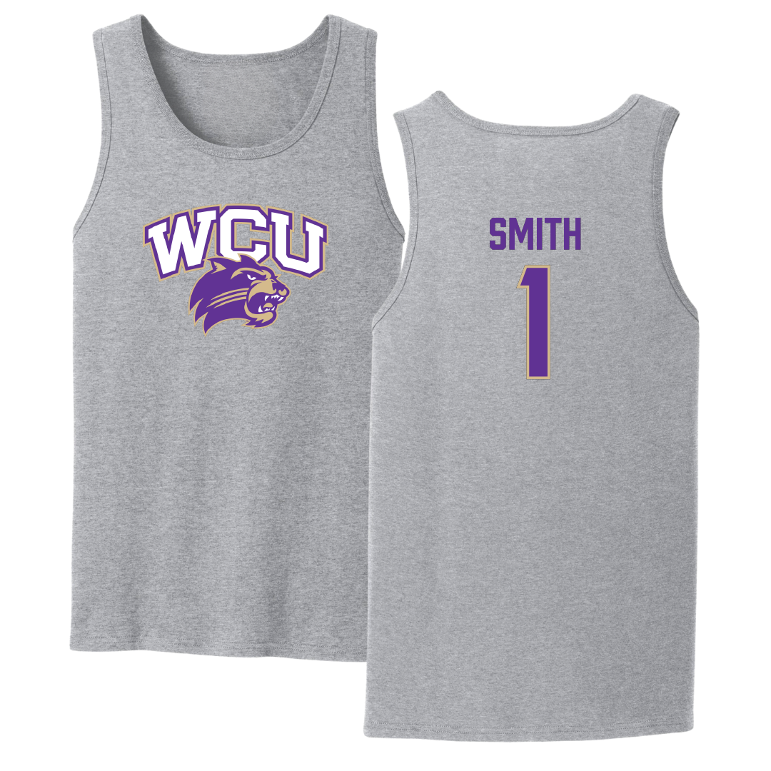 Western Carolina University Baseball Sport Gray Tank Top - #1 Elijah Smith