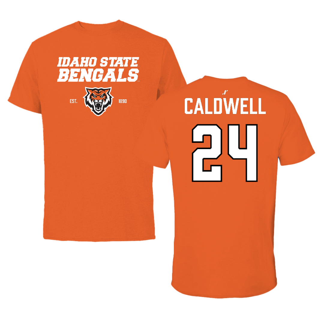 Idaho State University Basketball Orange General Performance Tee - #24 Aspen Caldwell