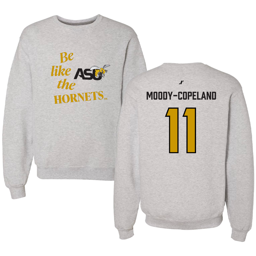 Alabama State University Football Light Gray Be Like Us Crewneck - #11 Aydden Moody-copeland