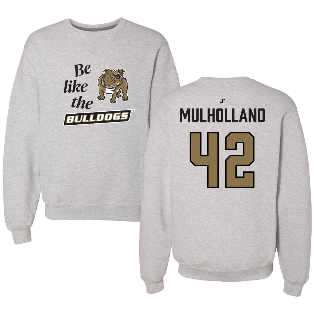 Bryant University Baseball Light Gray Be Like Us Crewneck - #42 Billy Mulholland