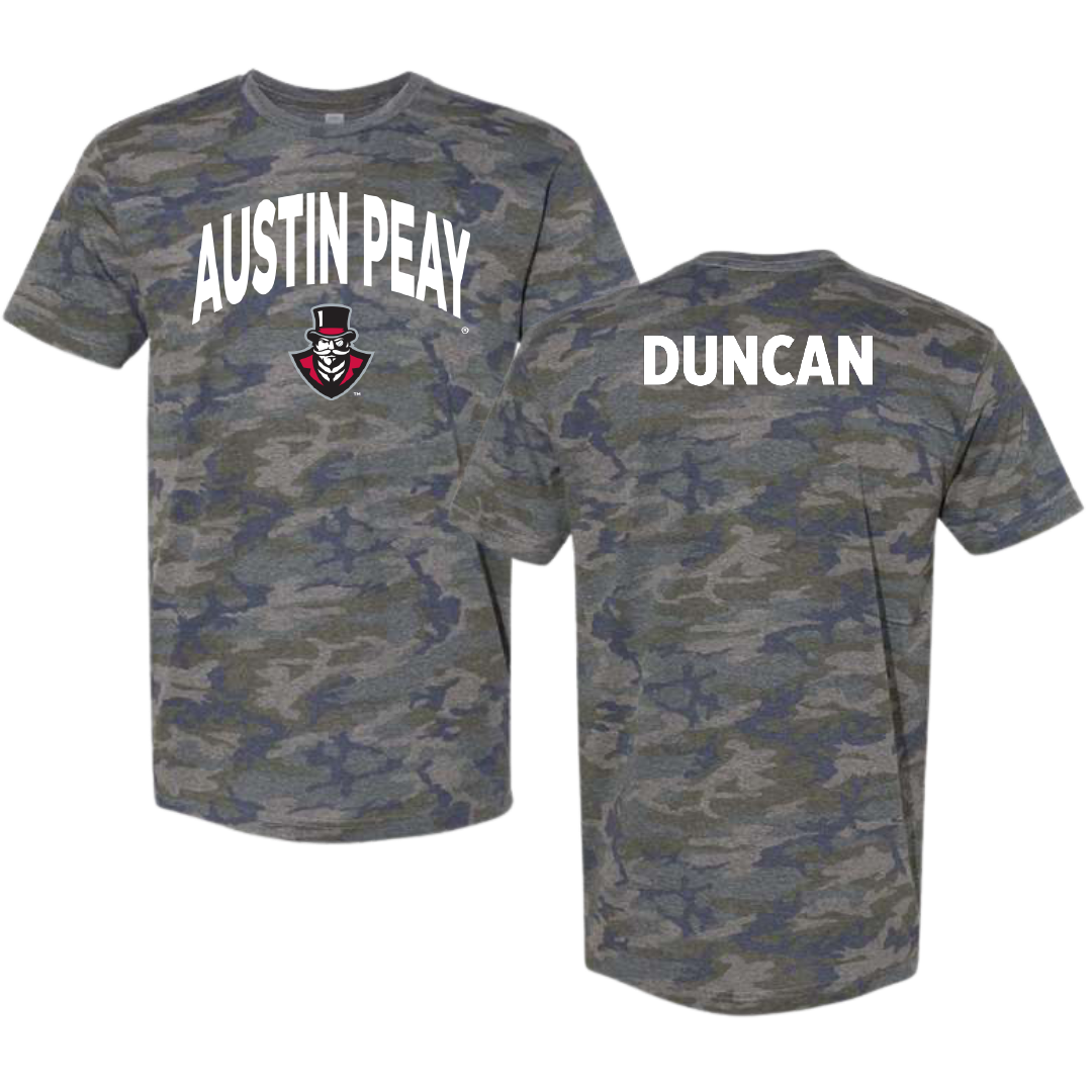 Austin Peay State University TF and XC Vintage Camo Tee - Connor Duncan