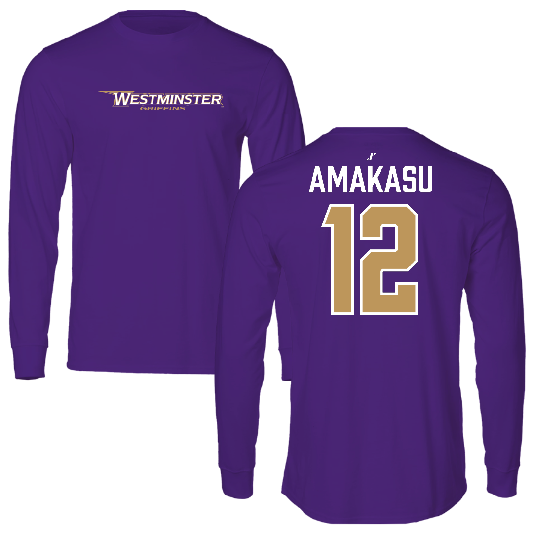 Westminster University (Utah) Basketball Purple Long Sleeve - #12 Peter Amakasu