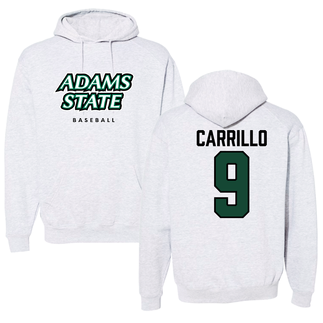 Adams State University Baseball Gray Block Hoodie - #9 Macs Carrillo