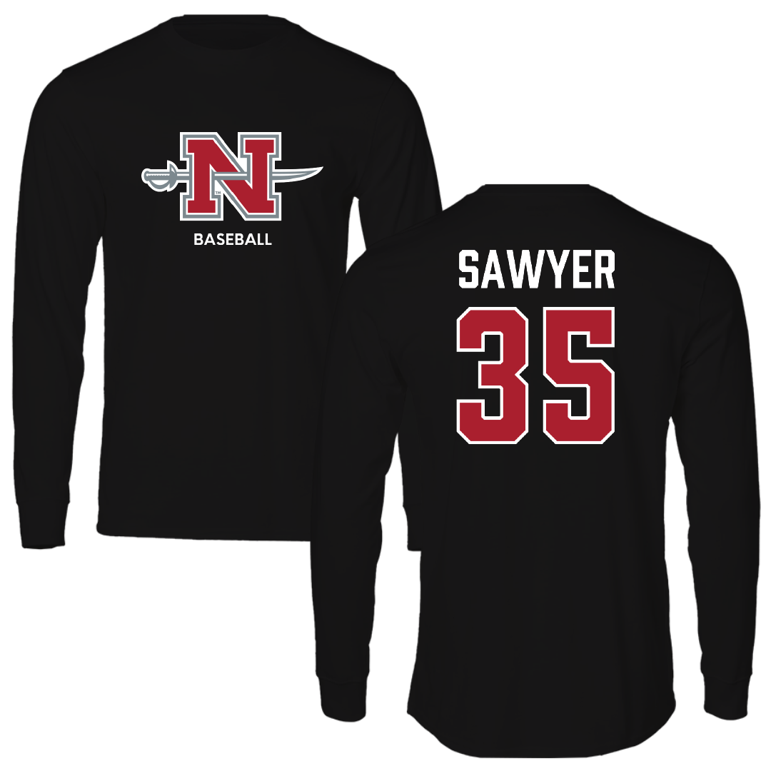 Nicholls State University Baseball Black Mascot Long Sleeve - #35 Barron Sawyer
