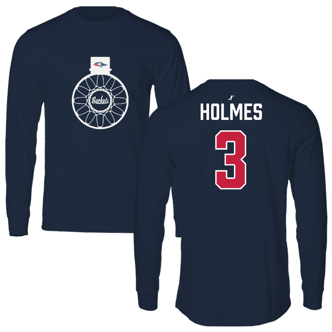 Metropolitan State University of Denver Basketball Navy Buckets Performance Long Sleeve - #3 Caden Holmes