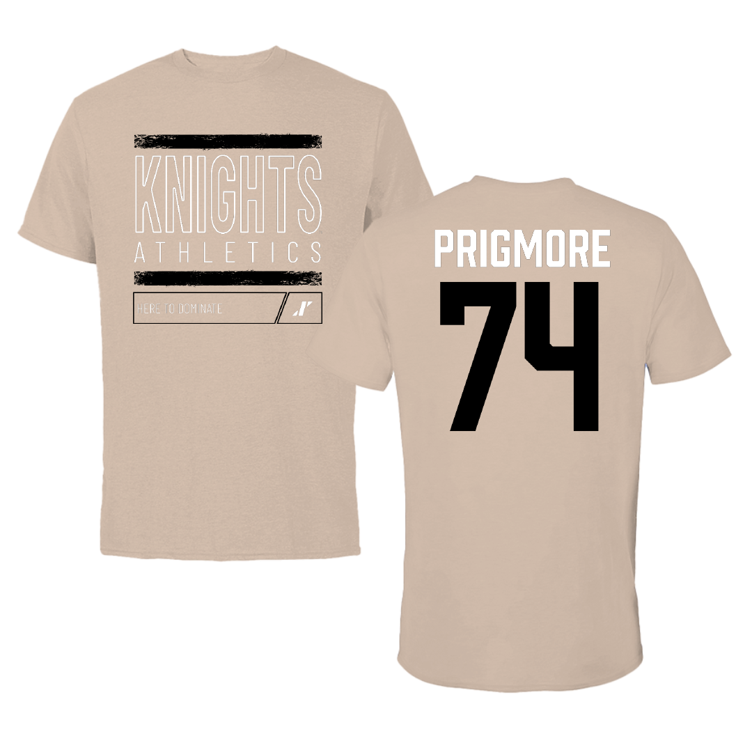 University of Central Florida Football Tan Dominate Tee - #74 Matthew Prigmore