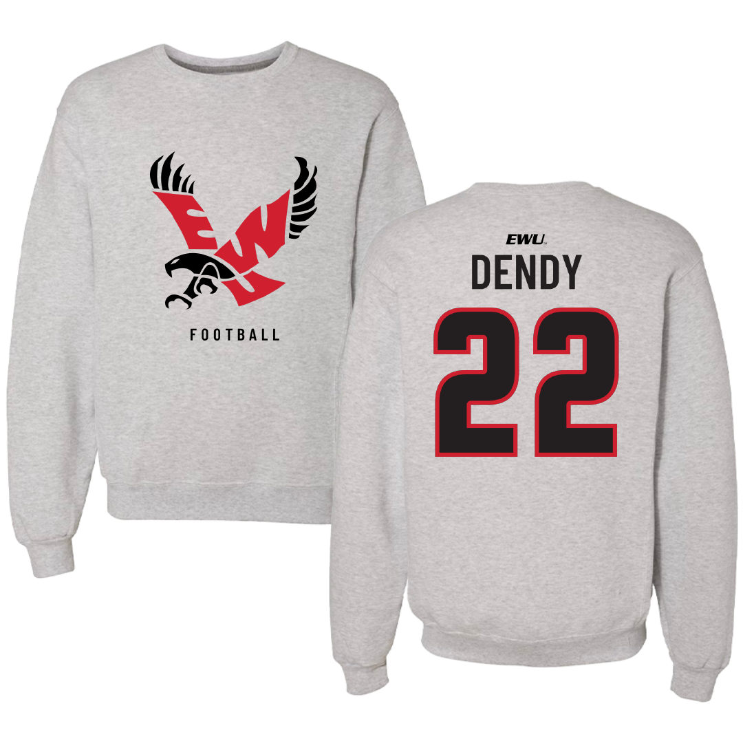 Eastern Washington University Football Gray Crewneck - #22 Amir Dendy